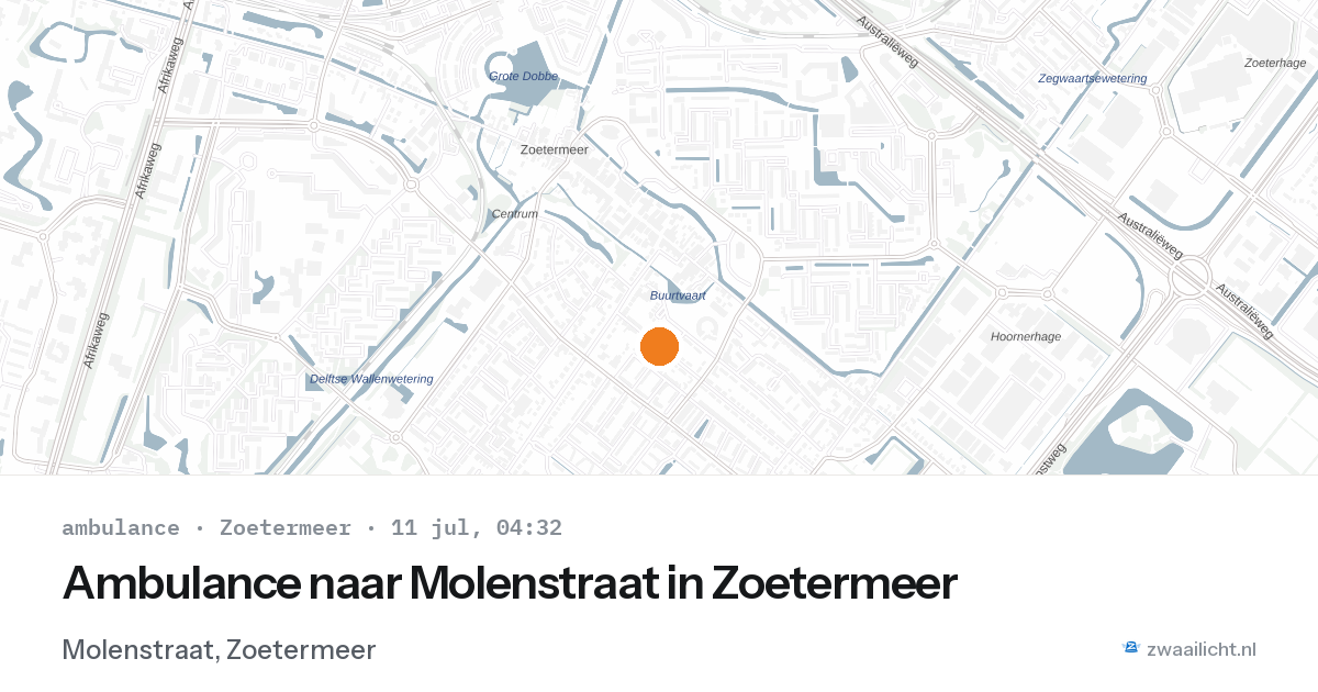 Ambulance naar Molenstraat in Zoetermeer — 11 jul 2026