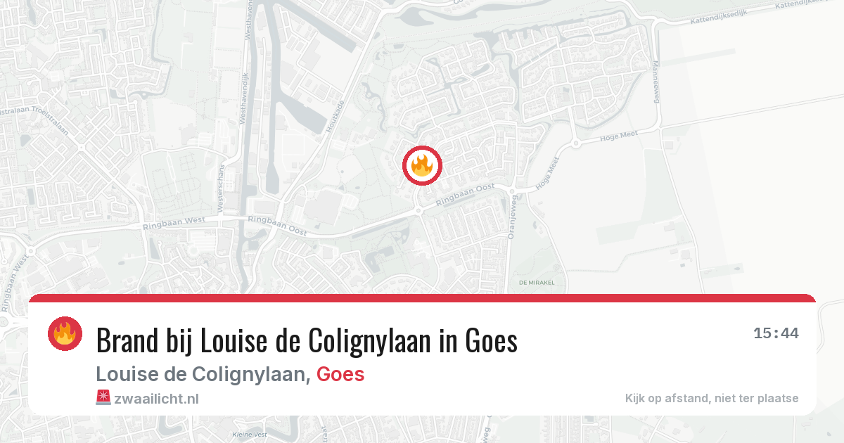 Brand bij Louise de Colignylaan in Goes — 2 jul 2026