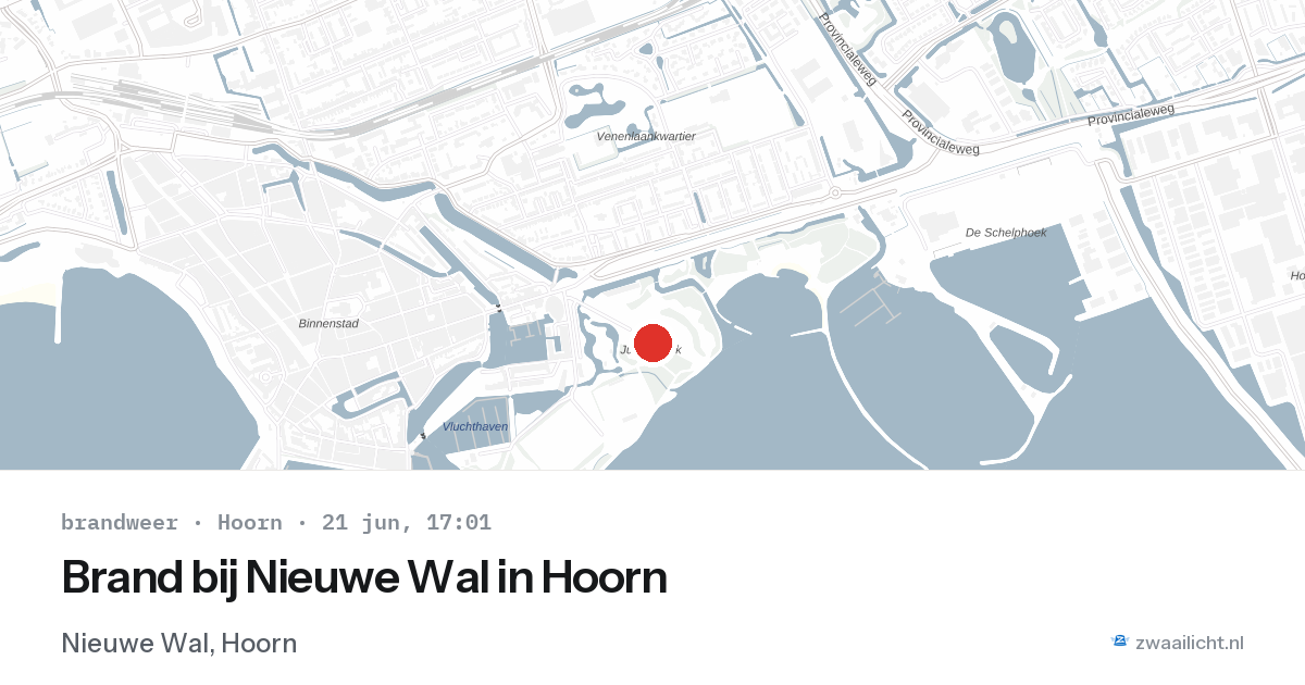 Brand bij Nieuwe Wal in Hoorn — 21 jun 2026