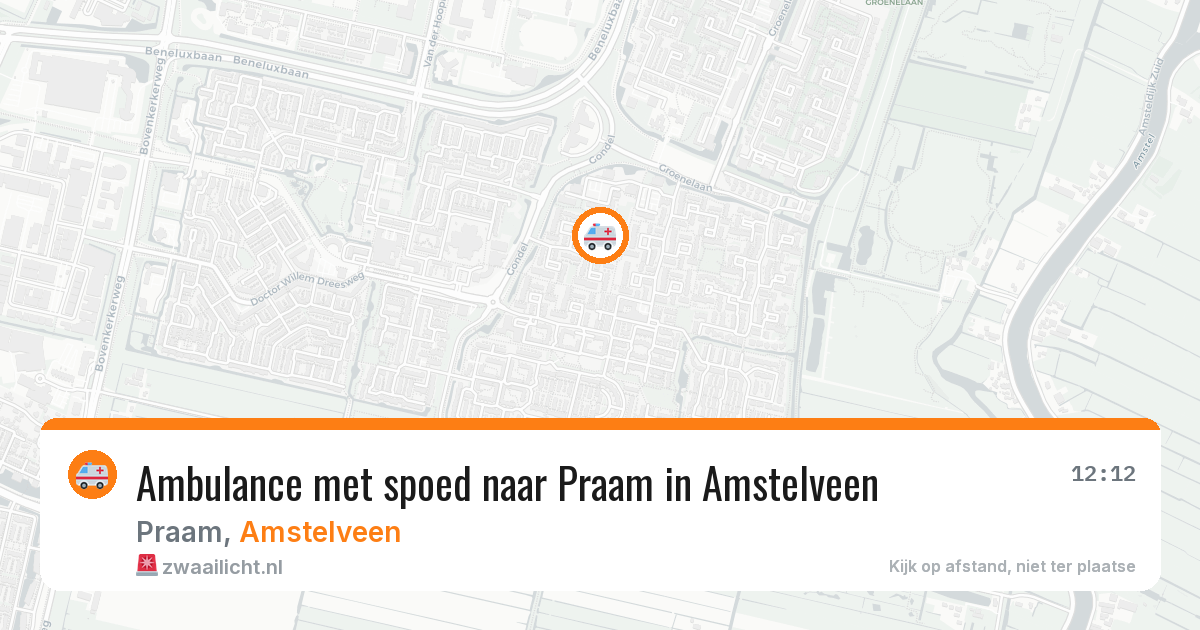 Ambulance met spoed naar Praam in Amstelveen — 22 jul 2026
