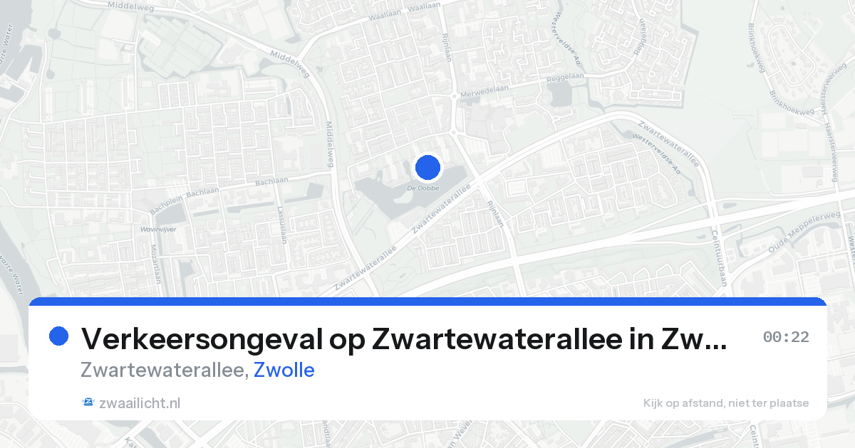 Verkeersongeval op Zwartewaterallee in Zwolle — 21 aug 2026