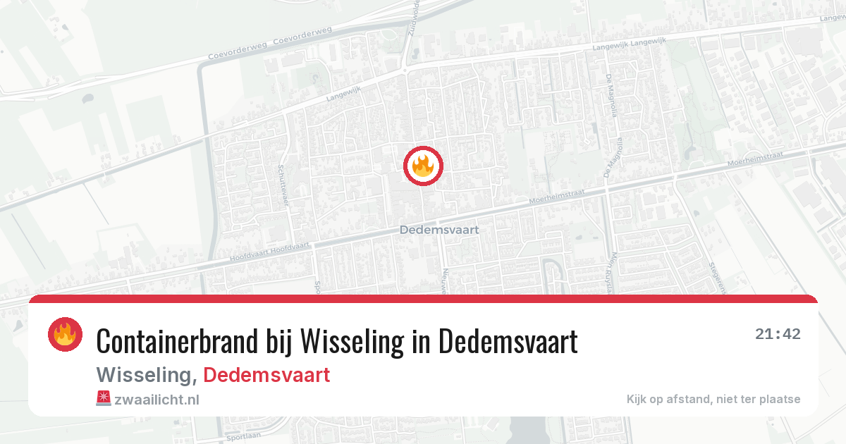 Containerbrand bij Wisseling in Dedemsvaart — 3 aug 2026
