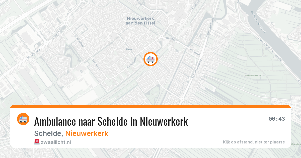 Ambulance naar Schelde in Nieuwerkerk — 26 mrt 2026
