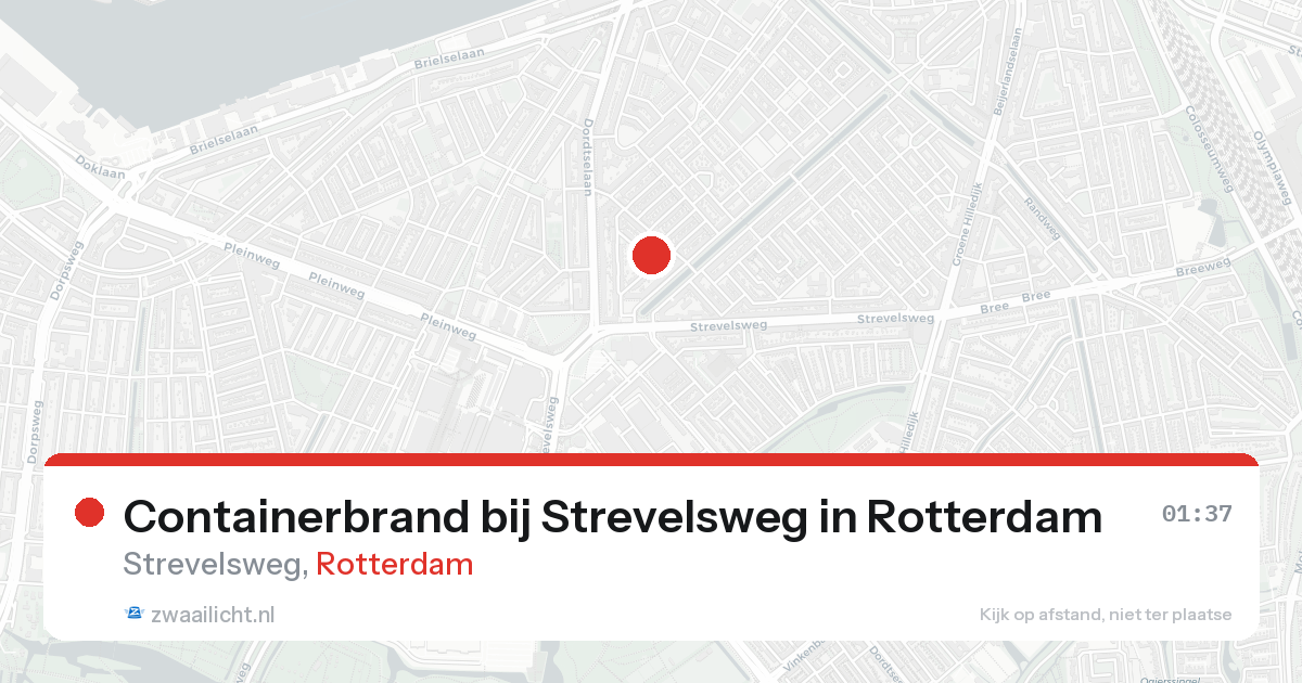 Containerbrand bij Strevelsweg in Rotterdam — 25 aug 2026