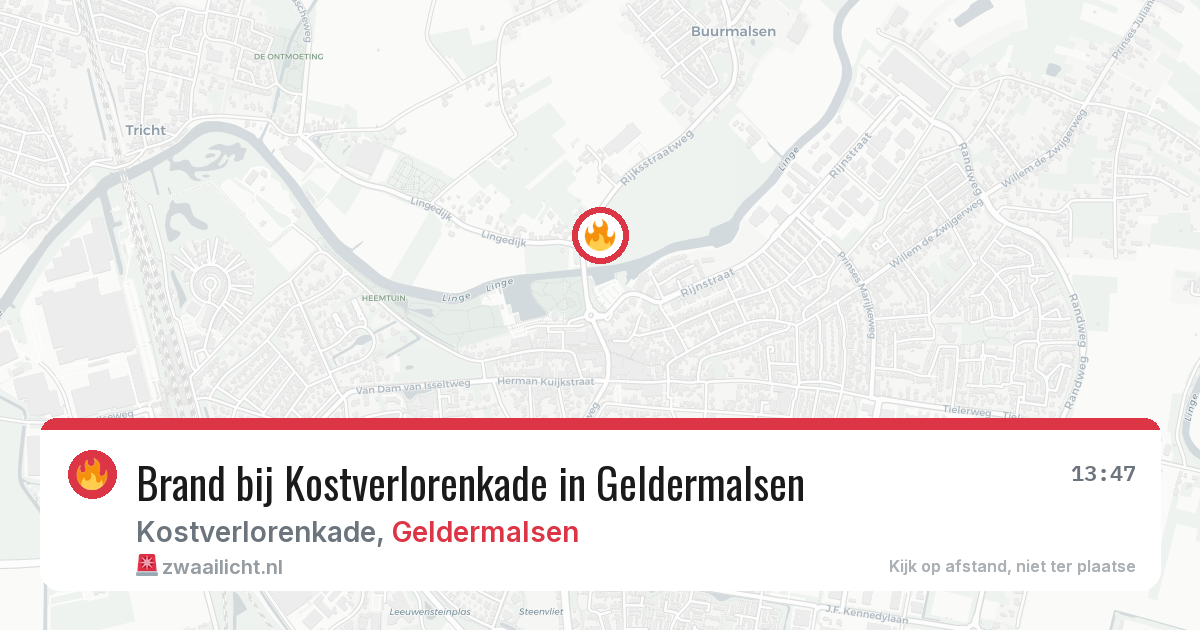 Brand bij Kostverlorenkade in Geldermalsen — 19 mrt 2026