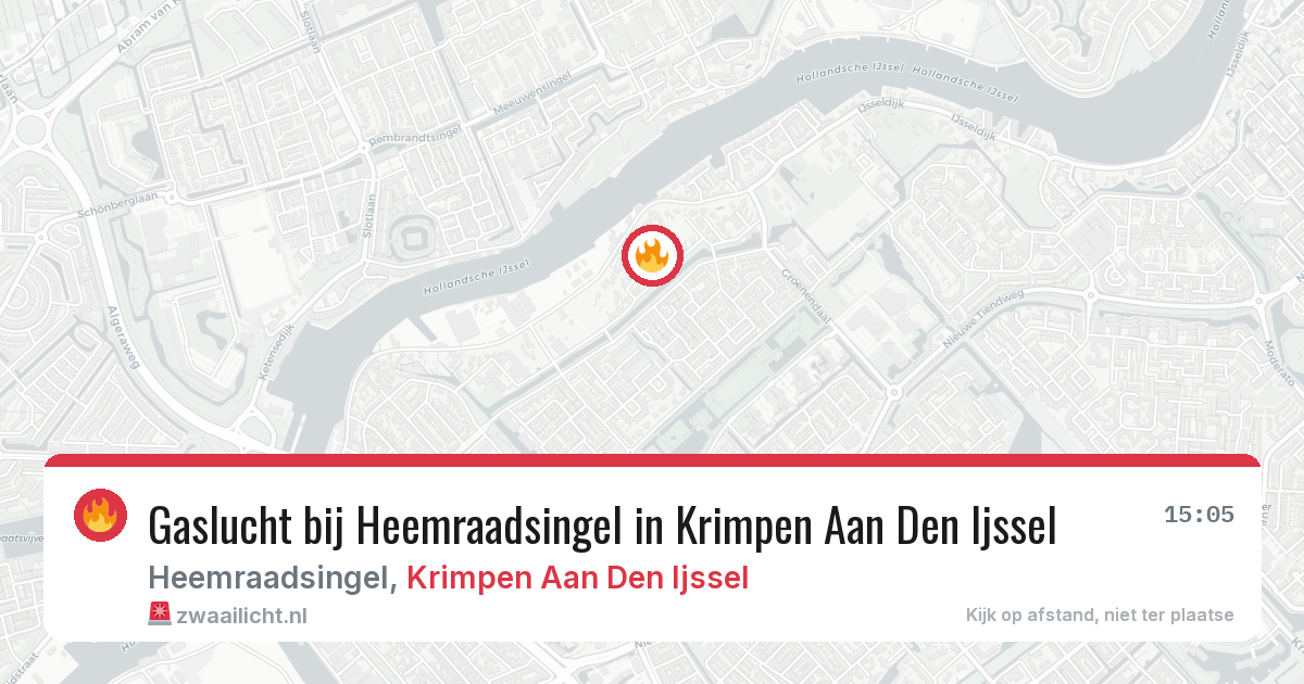 Gaslucht bij Heemraadsingel in Krimpen Aan Den Ijssel — 6 aug 2026