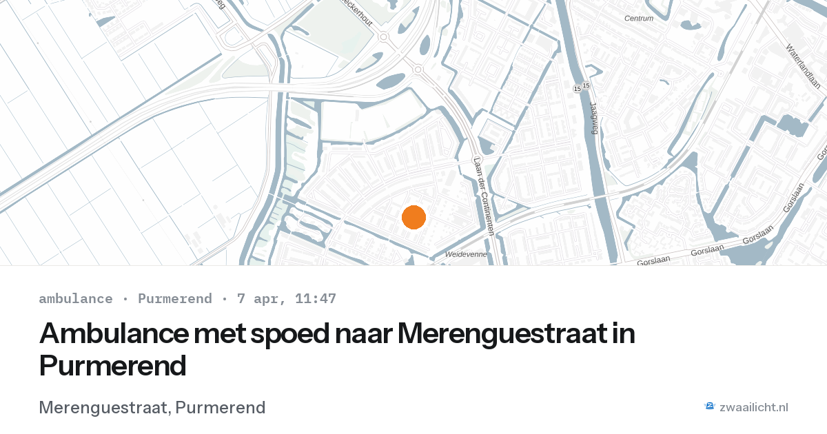 Ambulance met spoed naar Merenguestraat in Purmerend — 7 apr 2026