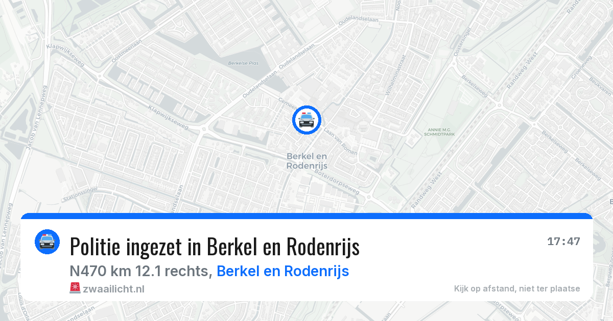Politie ingezet in Berkel en Rodenrijs — 30 jun 2026 | 🚨 Zwaailicht.nl