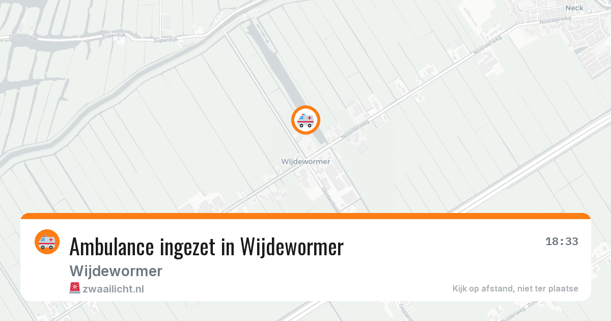 Ambulance ingezet in Wijdewormer — 18 jun 2026