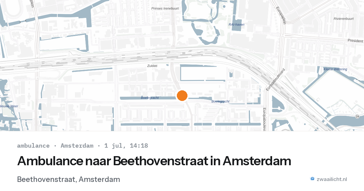 Ambulance naar Beethovenstraat in Amsterdam — 1 jul 2026