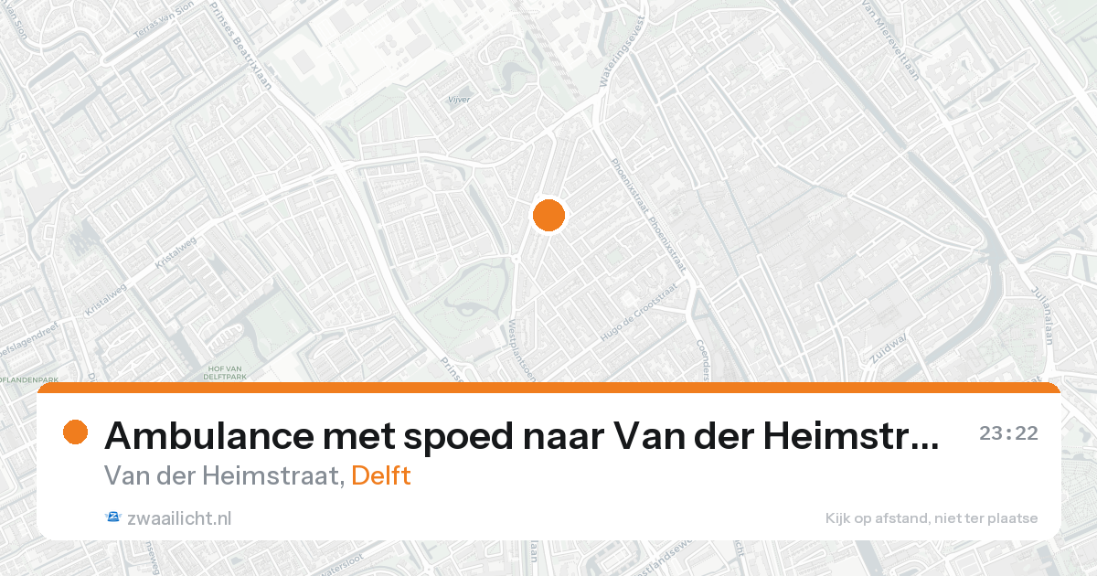 Ambulance met spoed naar Van der Heimstraat in Delft — 25 aug 2026