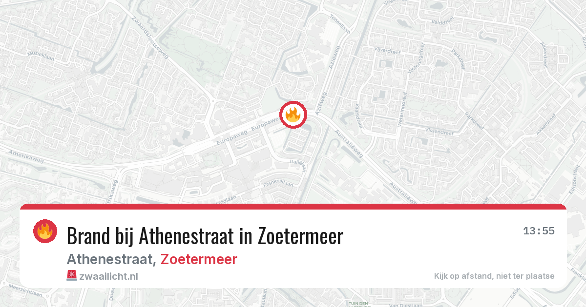 Brand bij Athenestraat in Zoetermeer — 21 mei 2026