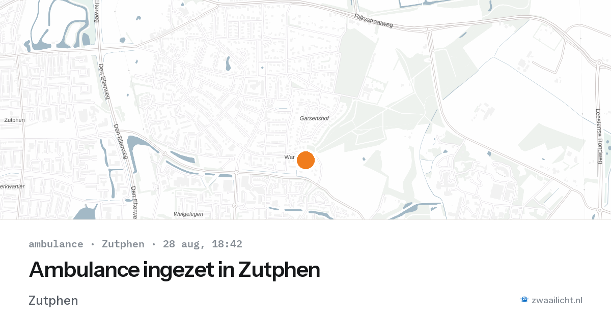 Ambulance ingezet in Zutphen — 28 aug 2026