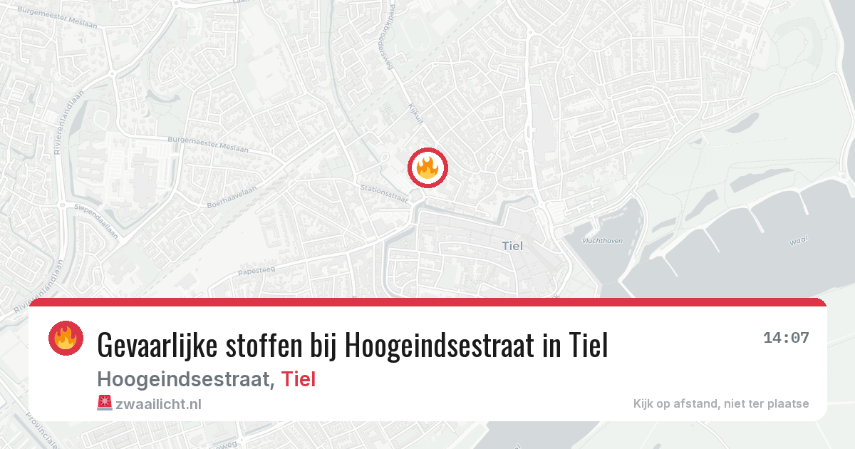 Gevaarlijke stoffen bij Hoogeindsestraat in Tiel — 11 mei 2026