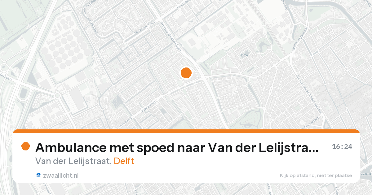 Ambulance met spoed naar Van der Lelijstraat in Delft — 22 aug 2026