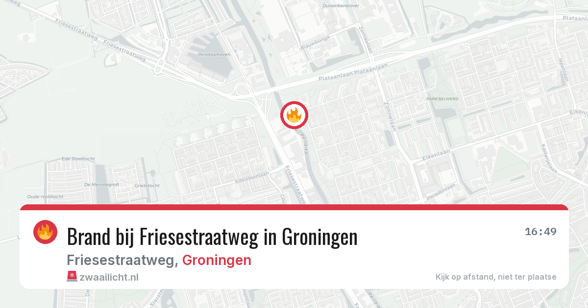 Brand bij Friesestraatweg in Groningen — 29 jun 2026