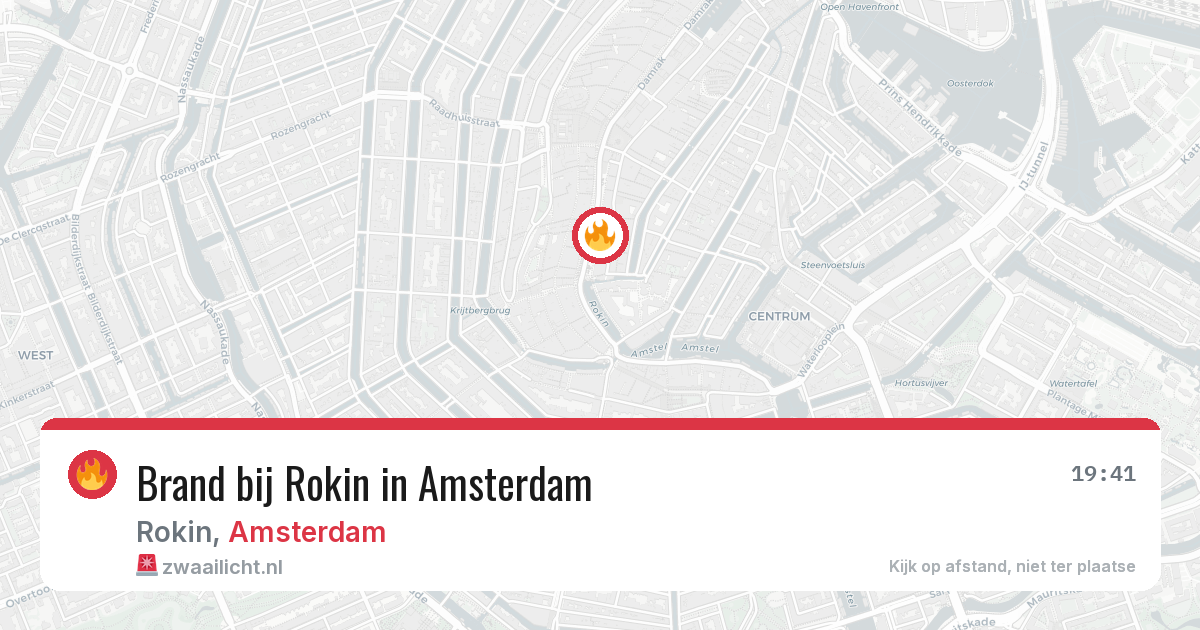 Brand bij Rokin in Amsterdam — 29 mei 2026