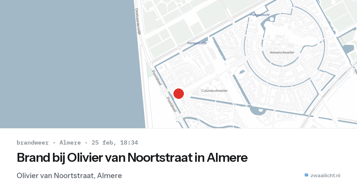 Brand bij Olivier van Noortstraat in Almere — 25 feb 2026