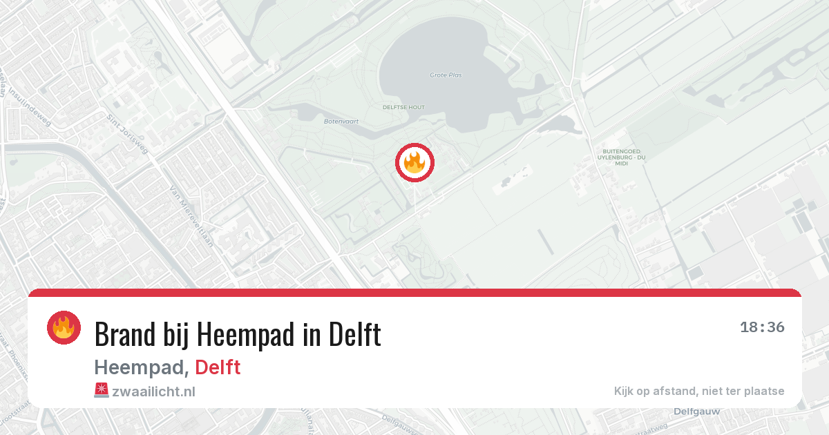Brand bij Heempad in Delft — 18 jun 2026