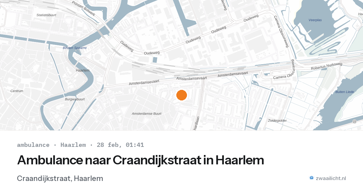 Ambulance naar Craandijkstraat in Haarlem — 28 feb 2026