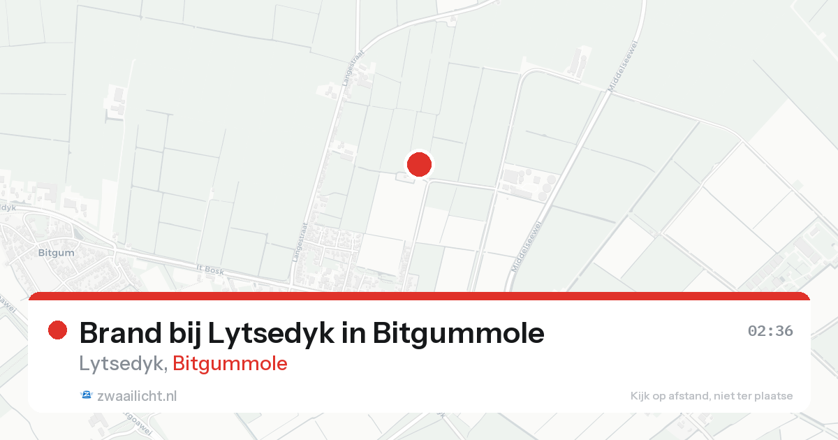 Brand bij Lytsedyk in Bitgummole — 14 aug 2026