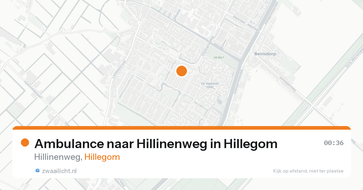 Ambulance naar Hillinenweg in Hillegom — 23 aug 2026
