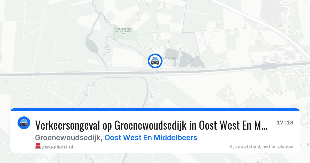 Verkeersongeval op Groenewoudsedijk in Oost West En Middelbeers — 30 mei 2026