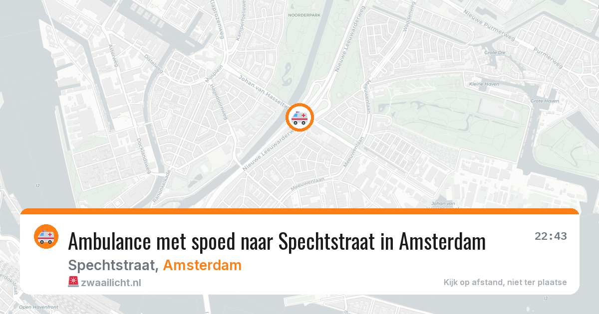 Ambulance met spoed naar Spechtstraat in Amsterdam — 15 apr 2026