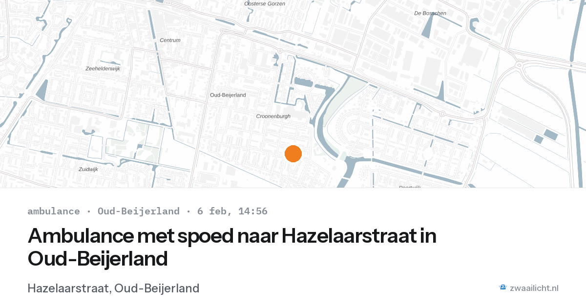 Ambulance met spoed naar Hazelaarstraat in Oud-Beijerland — 6 feb 2026