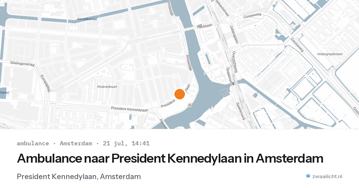 Ambulance naar President Kennedylaan in Amsterdam — 21 jul 2026