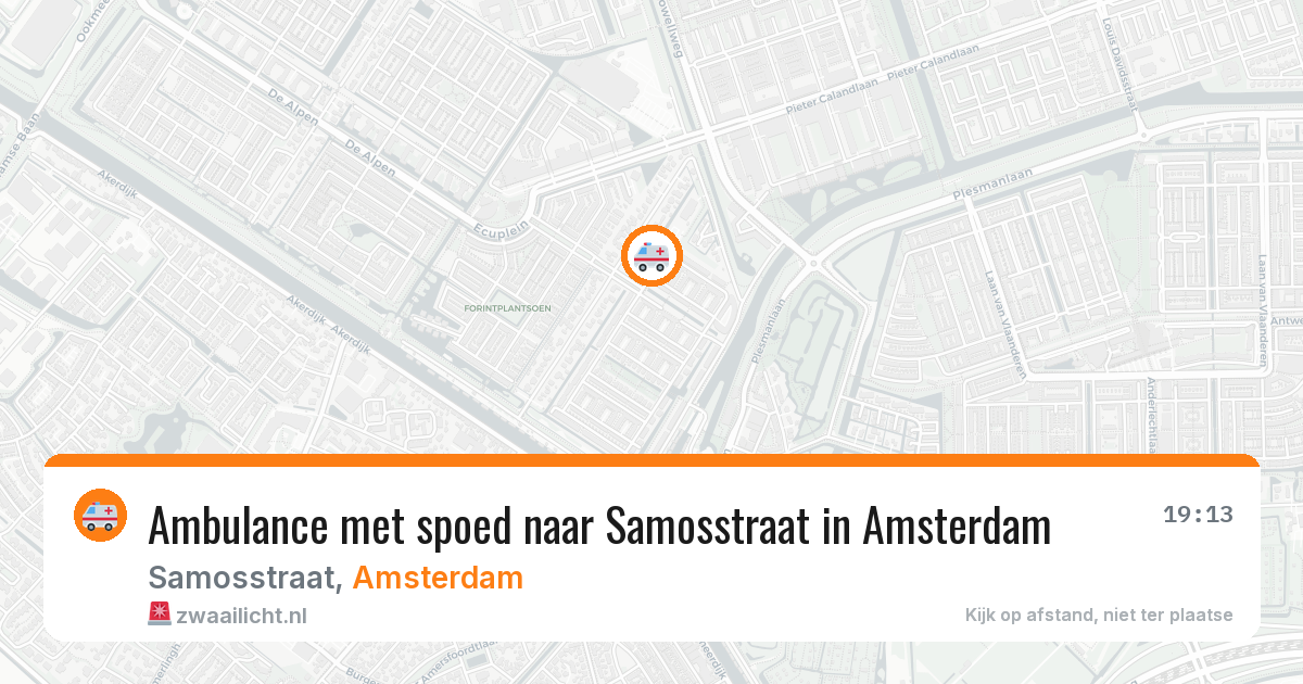 Ambulance met spoed naar Samosstraat in Amsterdam — 12 mei 2026