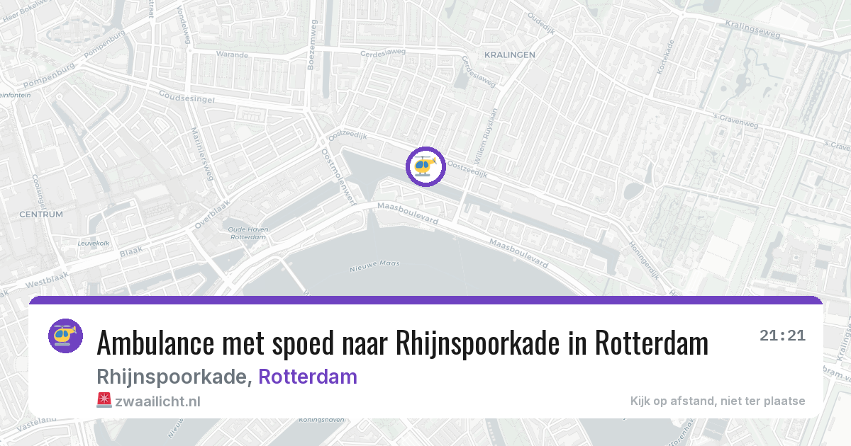 Ambulance met spoed naar Rhijnspoorkade in Rotterdam — 2 jul 2026
