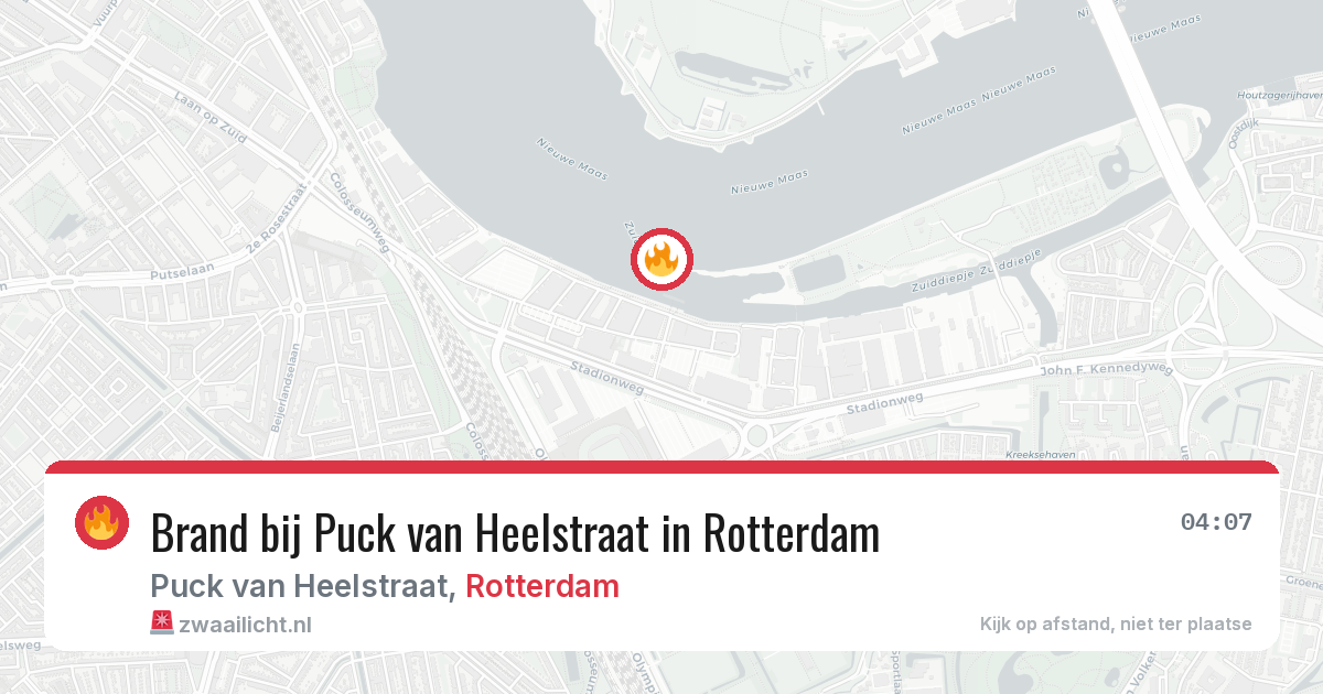 Brand bij Puck van Heelstraat in Rotterdam — 5 aug 2026
