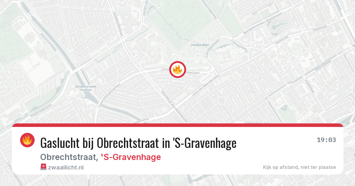 Gaslucht bij Obrechtstraat in 'S-Gravenhage — 25 apr 2026