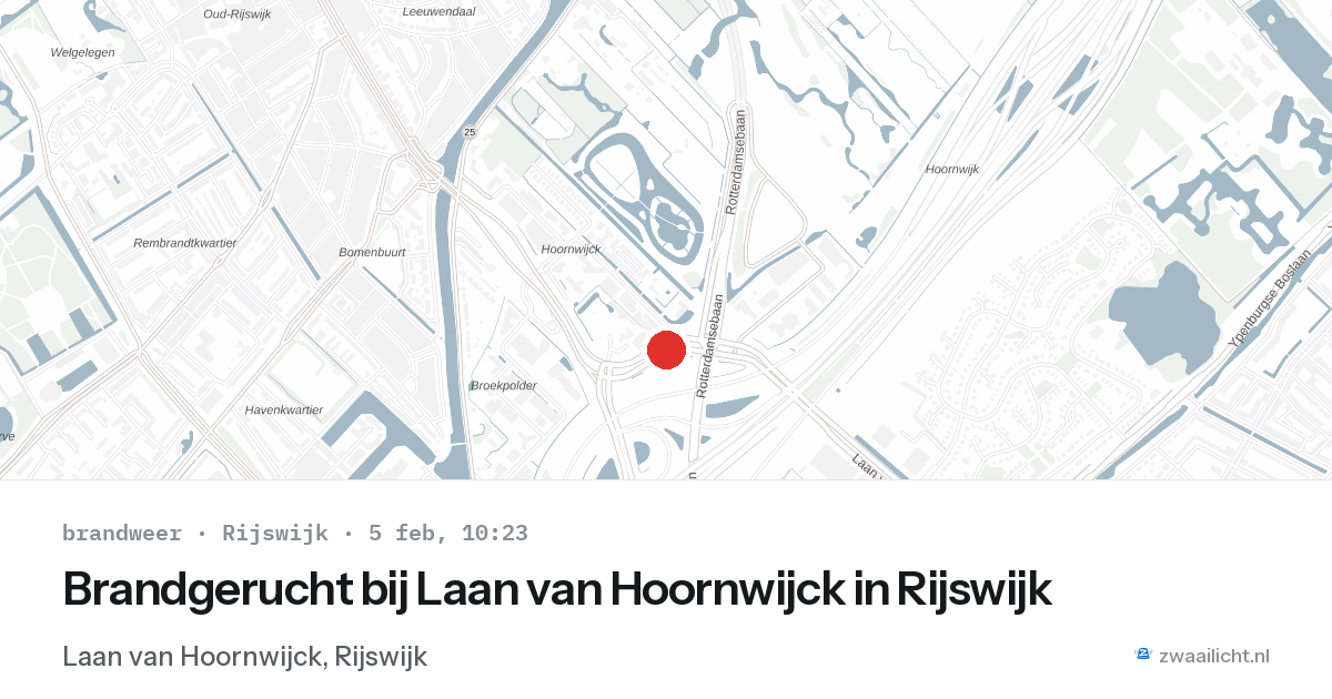 Brandgerucht bij Laan van Hoornwijck in Rijswijk — 5 feb 2026