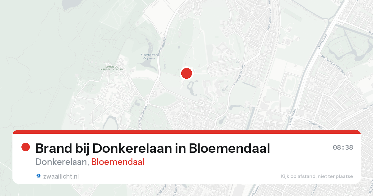 Brand bij Donkerelaan in Bloemendaal — 16 aug 2026