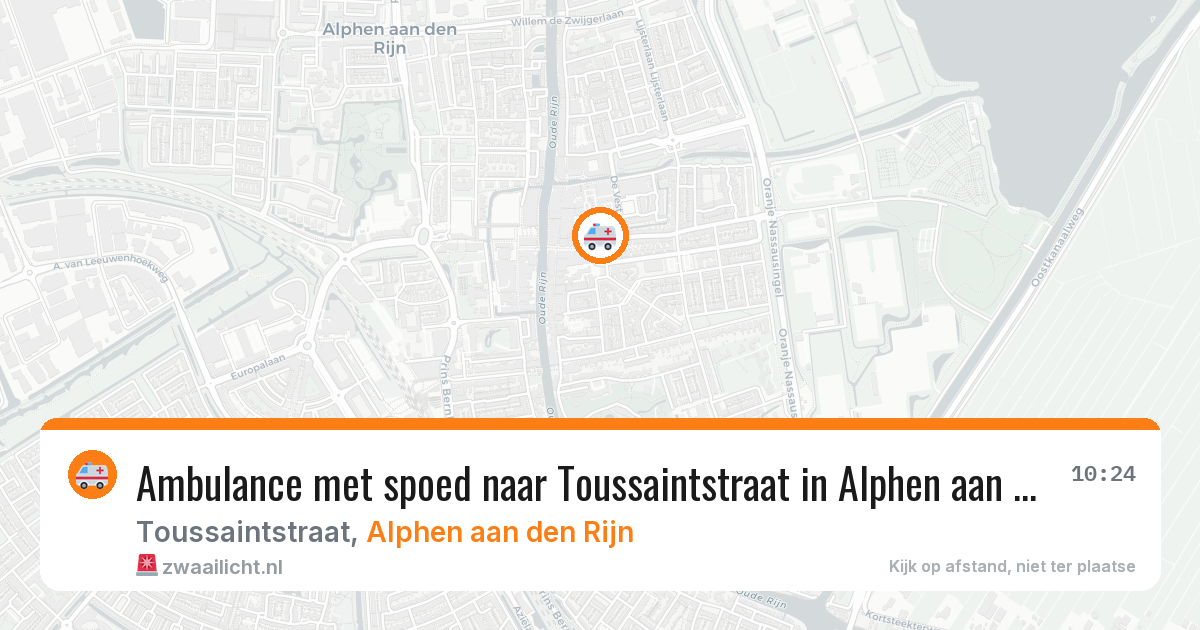 Ambulance met spoed naar Toussaintstraat in Alphen aan den Rijn — 1 jul 2026
