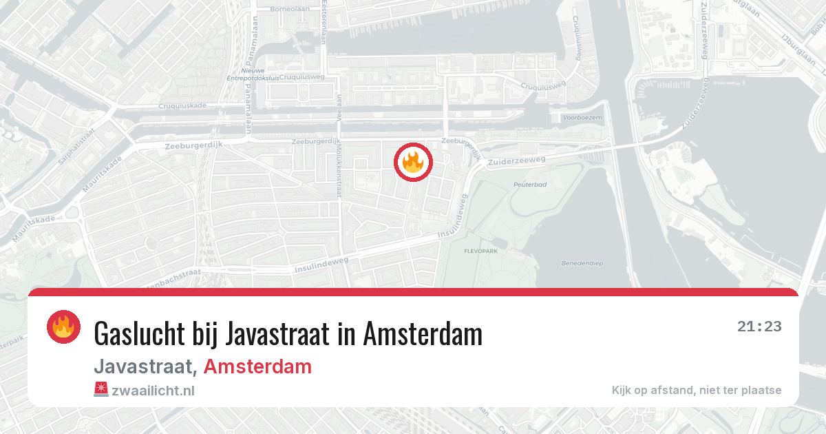 Gaslucht bij Javastraat in Amsterdam — 3 mrt 2026