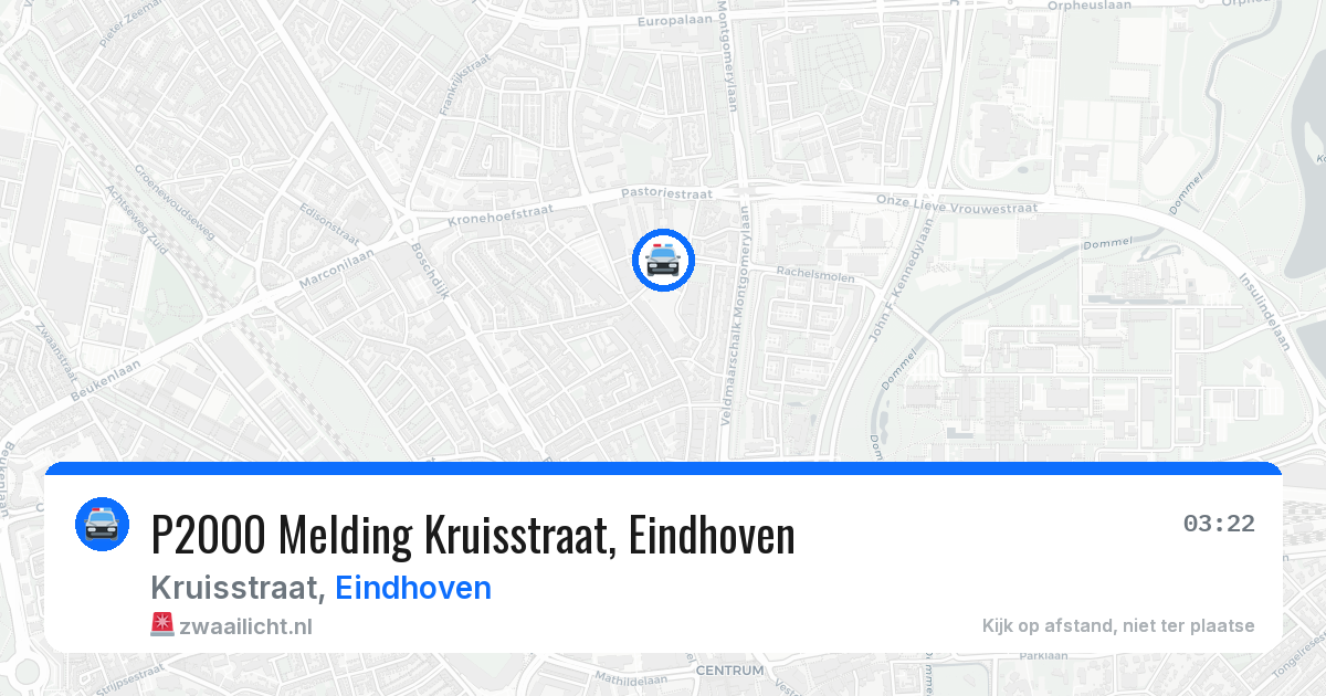 P2000 Melding Kruisstraat, Eindhoven — 9 mrt 2026