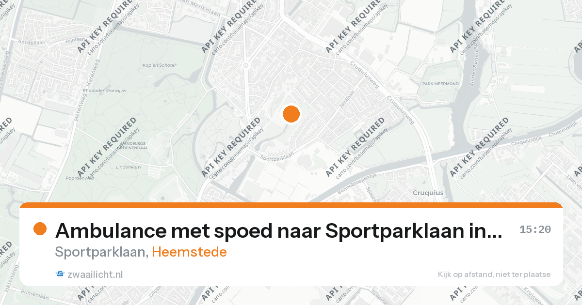 Ambulance met spoed naar Sportparklaan in Heemstede — 26 aug 2026