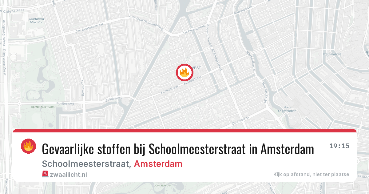 Gevaarlijke stoffen bij Schoolmeesterstraat in Amsterdam — 14 jun 2026