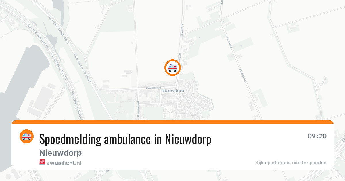 Spoedmelding ambulance in Nieuwdorp — 6 jun 2026