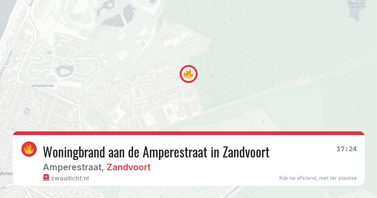 Woningbrand aan de Amperestraat in Zandvoort — 16 jun 2026
