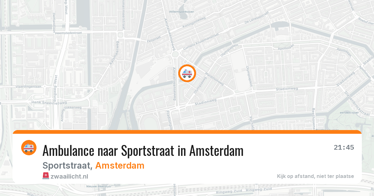 Ambulance naar Sportstraat in Amsterdam — 3 jul 2026
