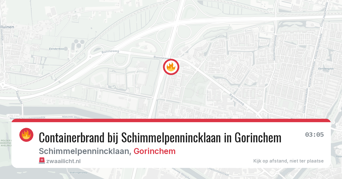 Containerbrand bij Schimmelpennincklaan in Gorinchem — 8 aug 2026