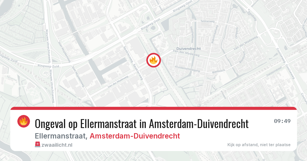 Ongeval op Ellermanstraat in Amsterdam-Duivendrecht — 17 jun 2026