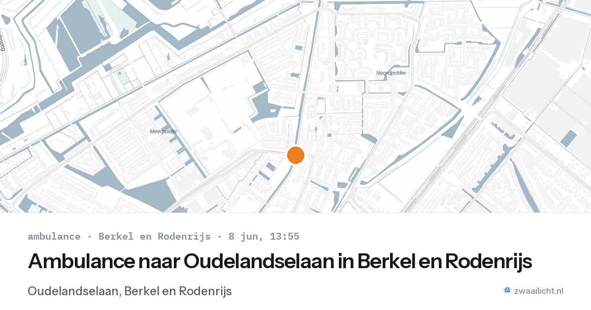 Ambulance naar Oudelandselaan in Berkel en Rodenrijs — 8 jun 2026