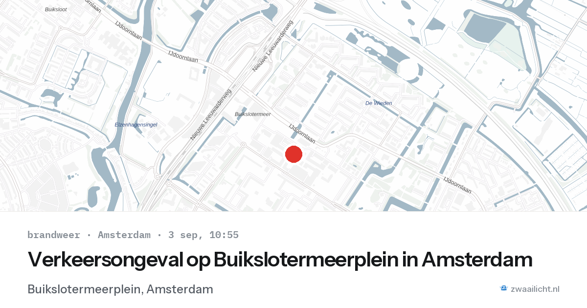 Verkeersongeval op Buikslotermeerplein in Amsterdam — 3 sep 2026