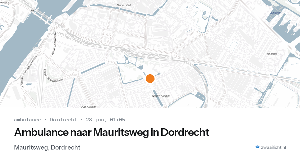 Ambulance naar Mauritsweg in Dordrecht — 27 jun 2026
