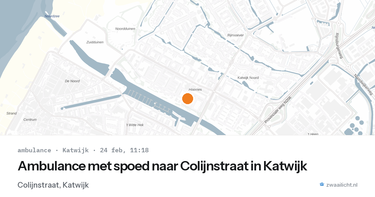 Ambulance met spoed naar Colijnstraat in Katwijk — 24 feb 2026
